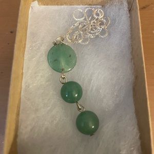 Jade pendant with 18” sterling silver chain